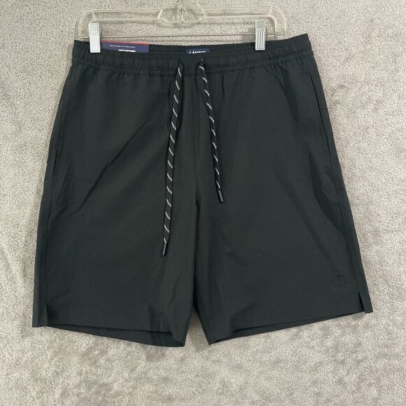 NEW Lands' End Mens M Black Swim Shorts With UPF 50 Quick Dry & Built-In Boxer - Picture 2 of 10